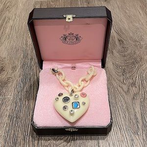 Juicy Couture acrylic chain necklace with heart